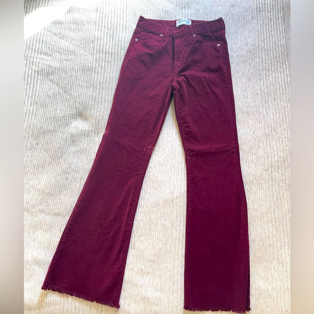 Burgundy corduroy RE generation Flower pant